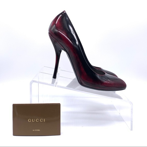 Gucci Women’s Old Wimbledon Cherry Nero Stiletto Heels Pumps 6.5 - Picture 4 of 14